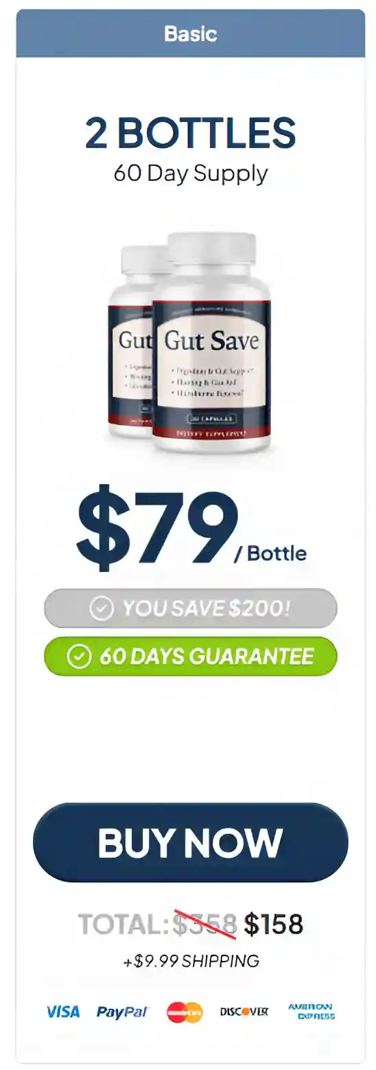 GutSave 2 bottles, 60-day supply, $79 per bottle